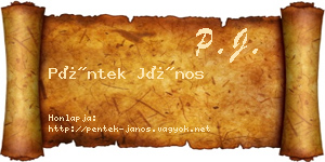 Péntek János névjegykártya