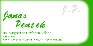 janos pentek business card